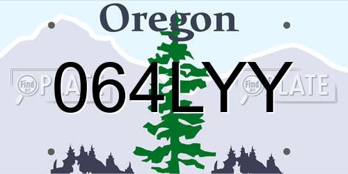 064LYY Oregon License Plate