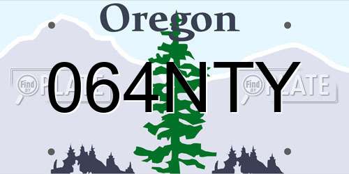 064NTY Oregon License Plate