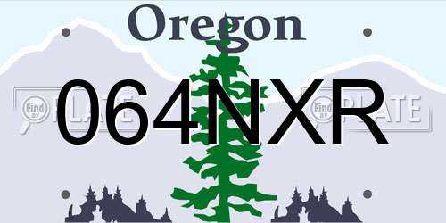 064NXR Oregon License Plate