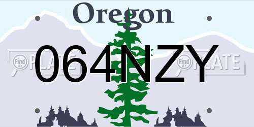 064NZY Oregon License Plate