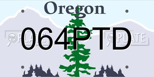 064PTD Oregon License Plate