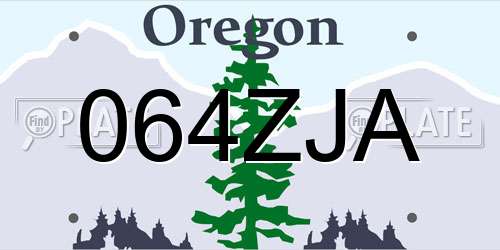 064ZJA Oregon License Plate