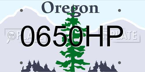 0650HP Oregon License Plate