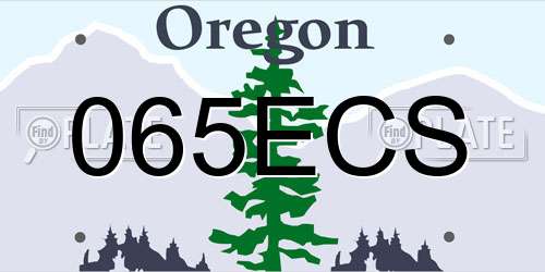 065ECS Oregon License Plate