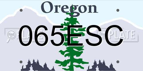 065ESC Oregon License Plate