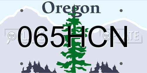 065HCN Oregon License Plate
