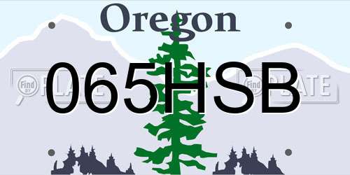 065HSB Oregon License Plate