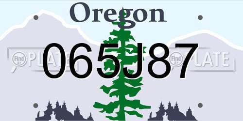 065J87 Oregon License Plate