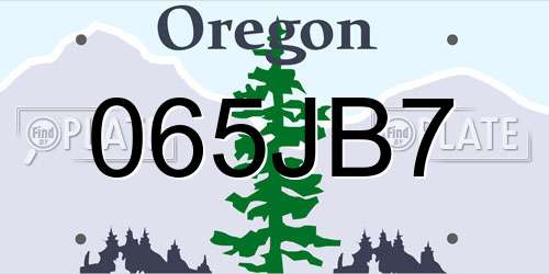 065JB7 Oregon License Plate