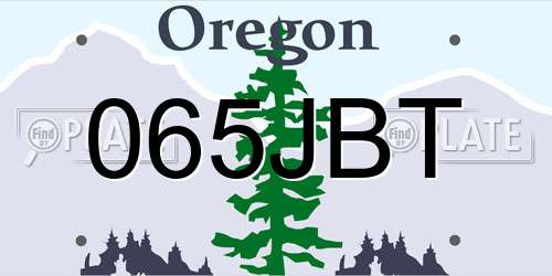 065JBT Oregon License Plate