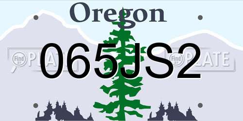 065JS2 Oregon License Plate