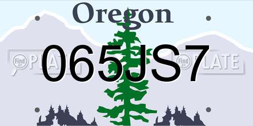 065JS7 Oregon License Plate