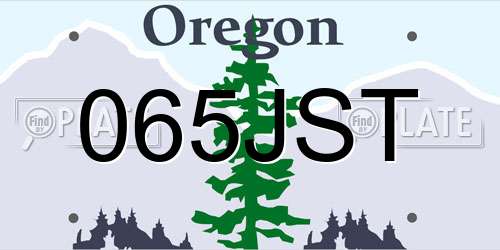 065JST Oregon License Plate