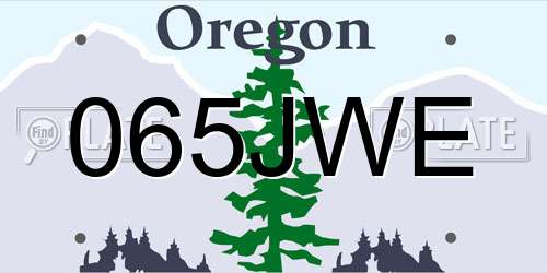 065JWE Oregon License Plate