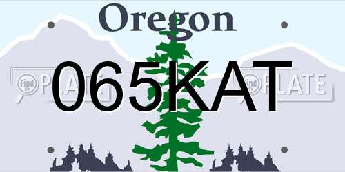 065KAT Oregon License Plate