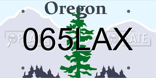 065LAX Oregon License Plate
