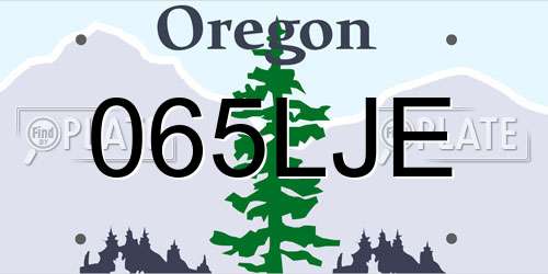 065LJE Oregon License Plate