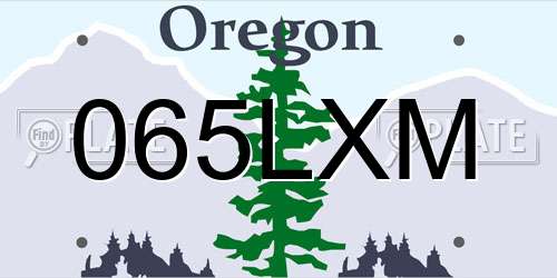 065LXM Oregon License Plate