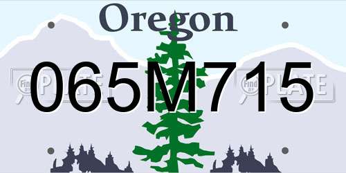 065M715 Oregon License Plate