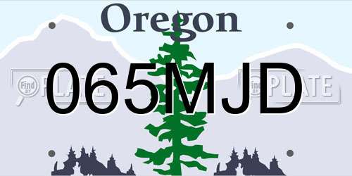 065MJD Oregon License Plate