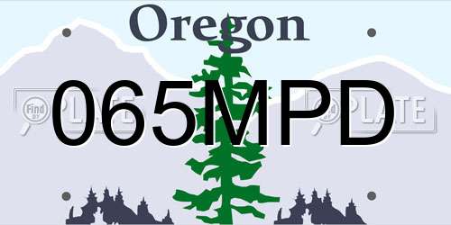 065MPD Oregon License Plate