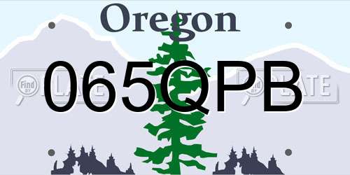 065QPB Oregon License Plate