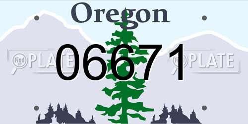 06671 Oregon License Plate