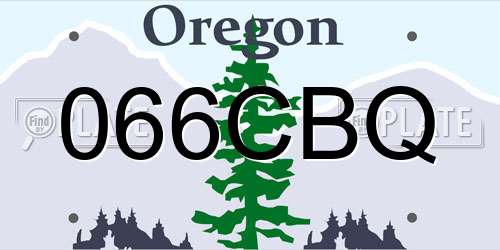 066CBQ Oregon License Plate