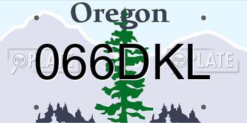 066DKL Oregon License Plate