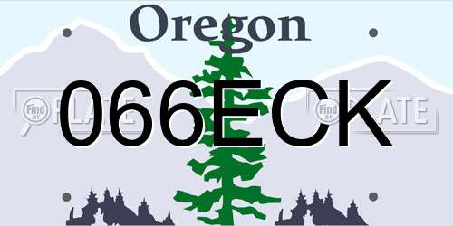 066ECK Oregon License Plate