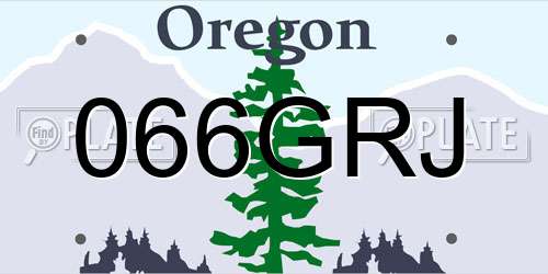 066GRJ Oregon License Plate