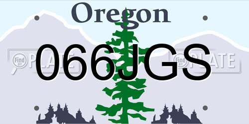 066JGS Oregon License Plate