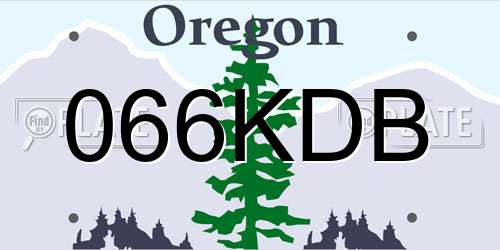 066KDB Oregon License Plate