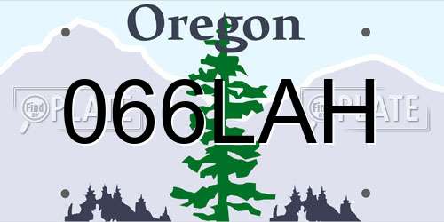 066LAH Oregon License Plate