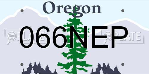 066NEP Oregon License Plate