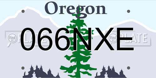 066NXE Oregon License Plate