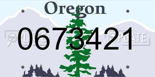 0673421 Oregon License Plate