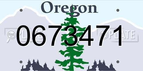 0673471 Oregon License Plate