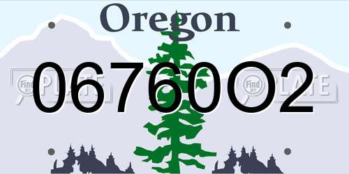 06760O2 Oregon License Plate
