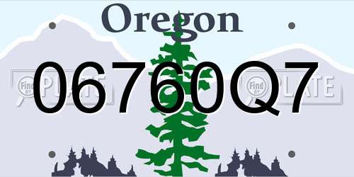 06760Q7 Oregon License Plate