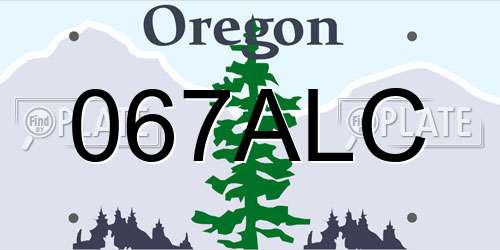 067ALC Oregon License Plate
