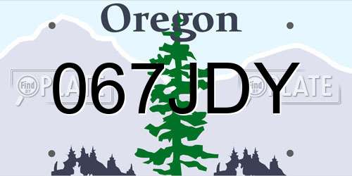 067JDY Oregon License Plate