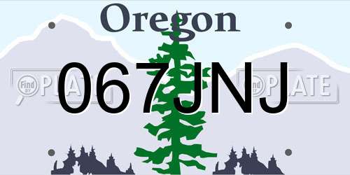 067JNJ Oregon License Plate