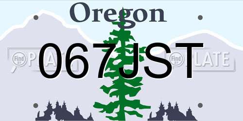067JST Oregon License Plate