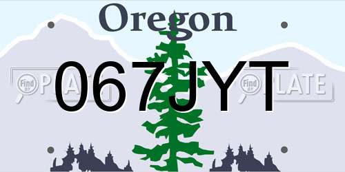 067JYT Oregon License Plate