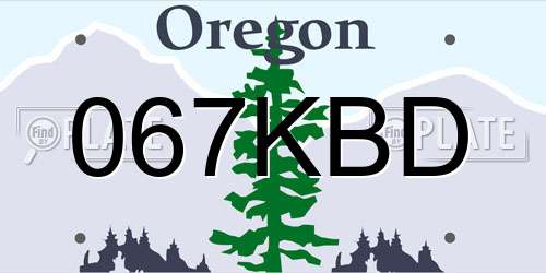 067KBD Oregon License Plate