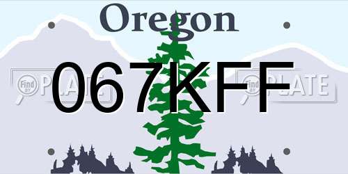 067KFF Oregon License Plate