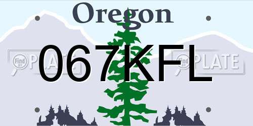 067KFL Oregon License Plate