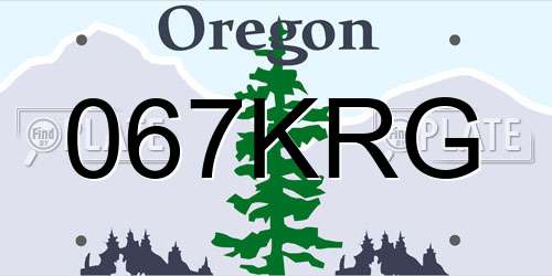 067KRG Oregon License Plate