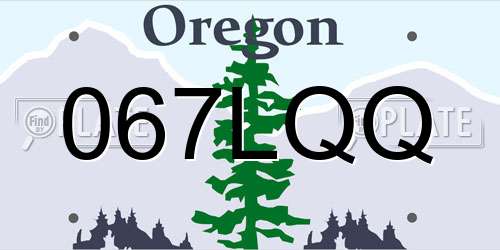 067LQQ Oregon License Plate